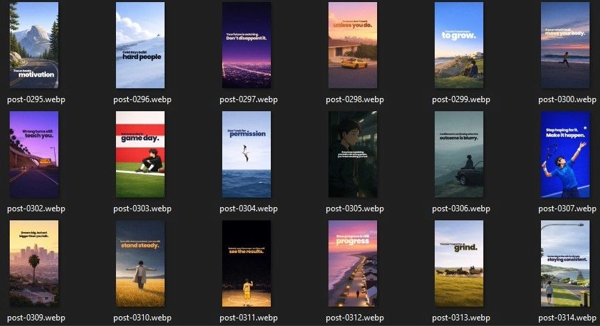 Preview of the ready-to-post image library