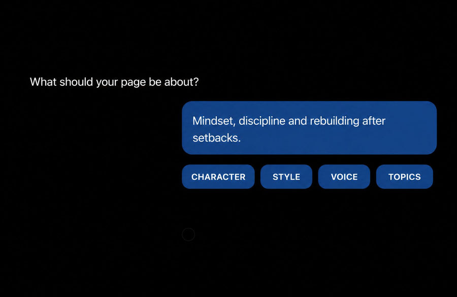 The guided builder turning customer choices into a content system